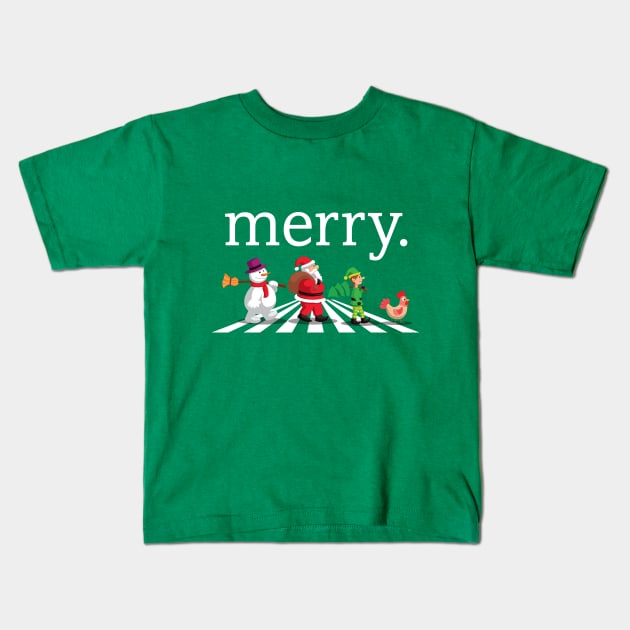 Merry! - Chicken version Kids T-Shirt by The Heidaway Art Designs